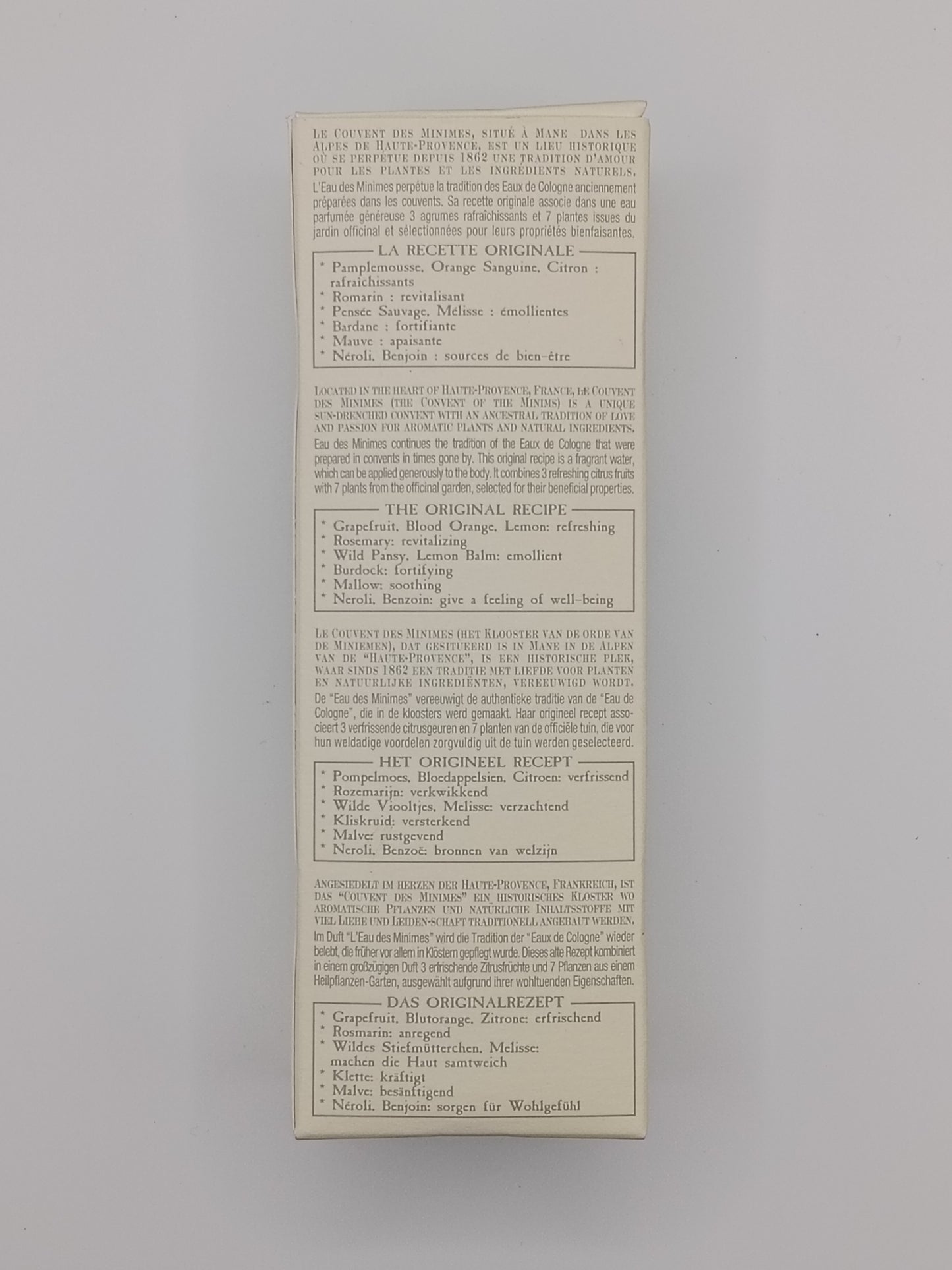 Le Couvent des Minimes Eau des Minimes 110 ml