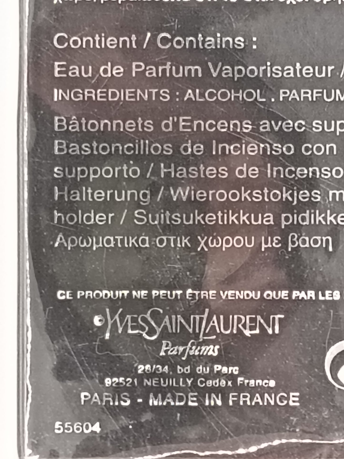 Yves Saint Laurent Nu EAU de Parfum 30 ml + Varillas de incienso con soporte 2001