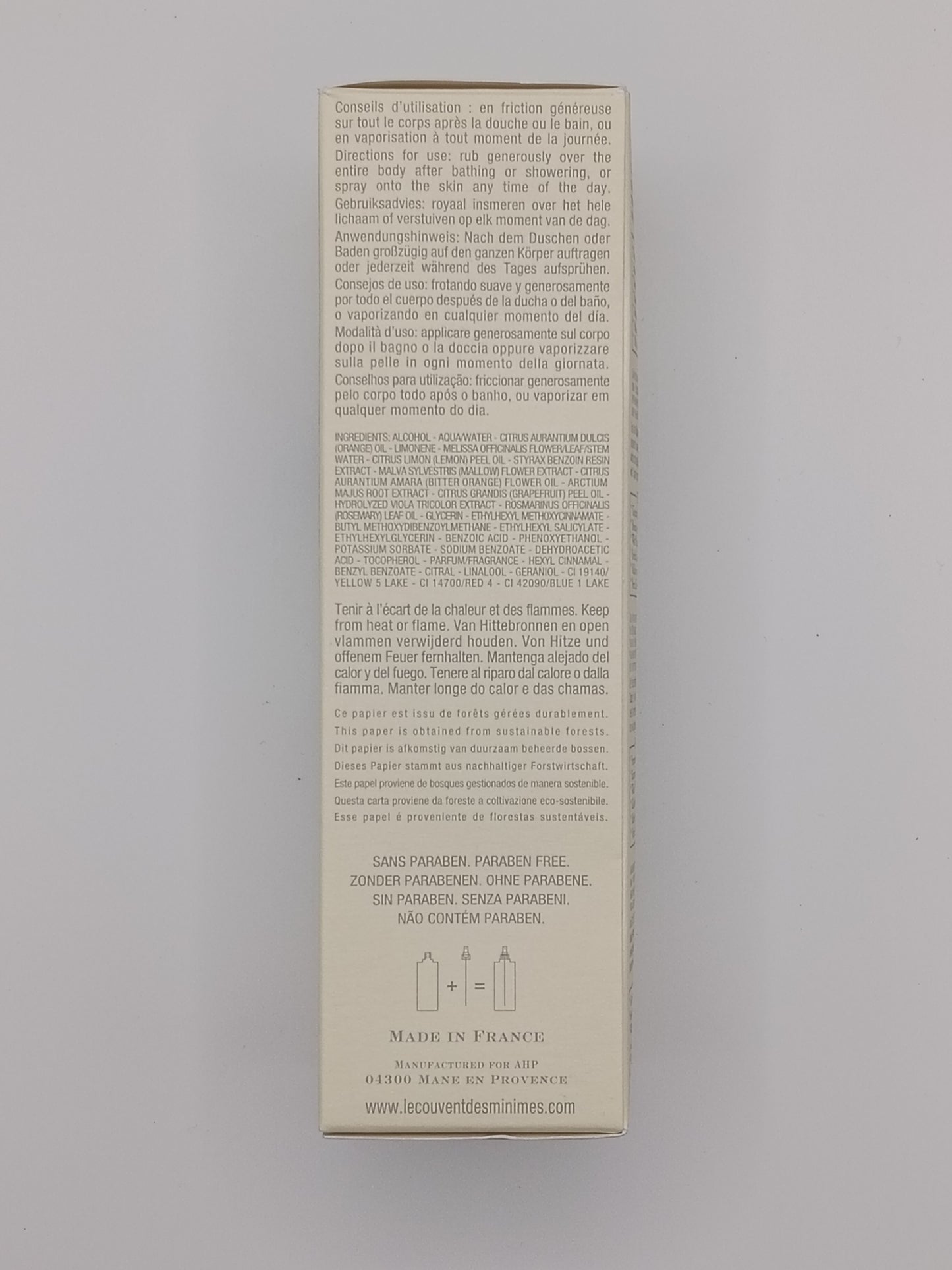 Le Couvent des Minimes Eau des Minimes 110 ml